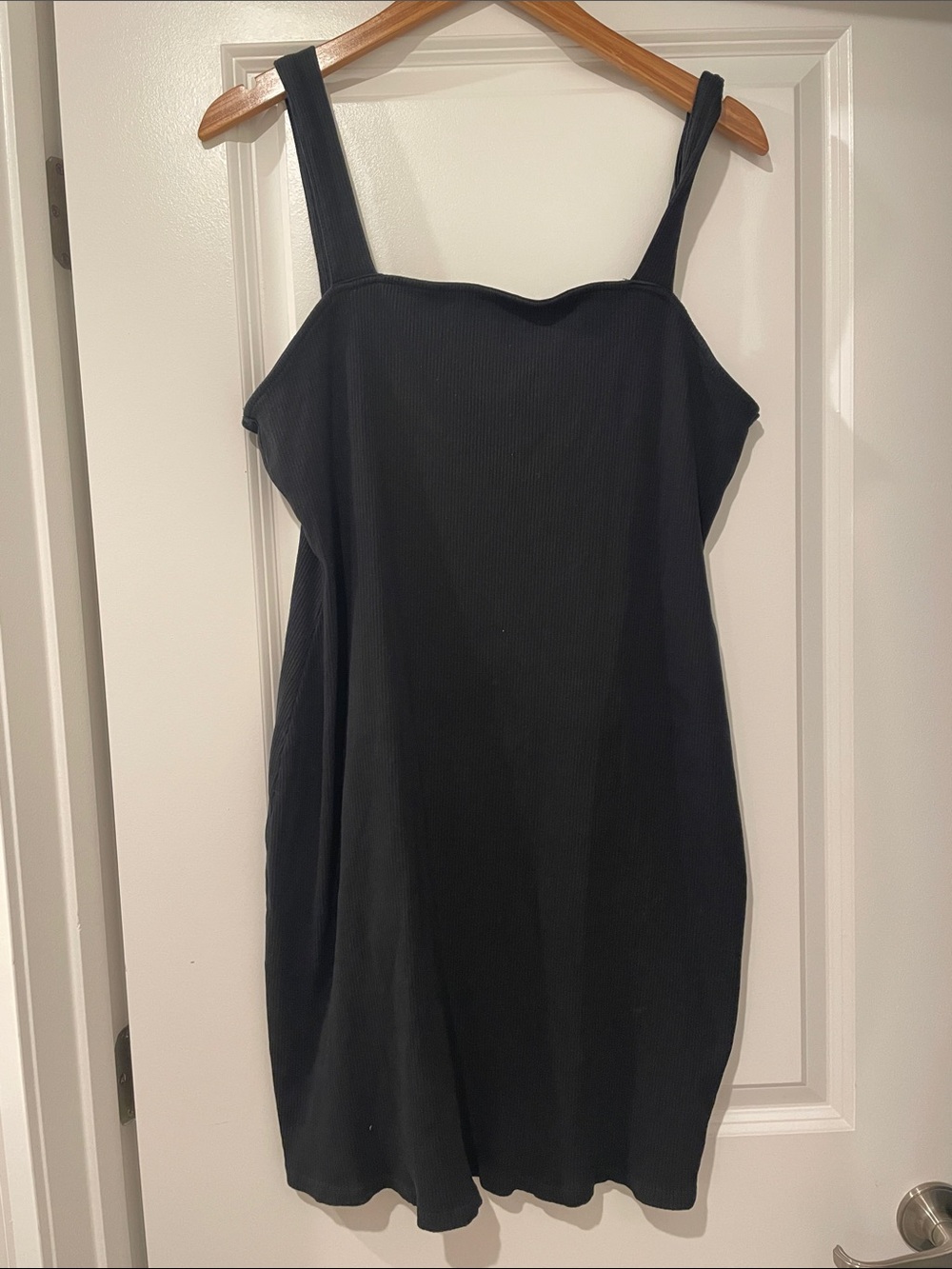 ASOS design Classic Black Ribbed Tank Dress size 16